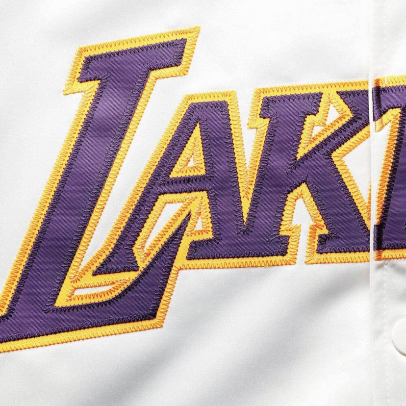 NBA Los Angeles Lakers Big & Tall Hardwood Classics Raglan Satin Full-Snap Jacket