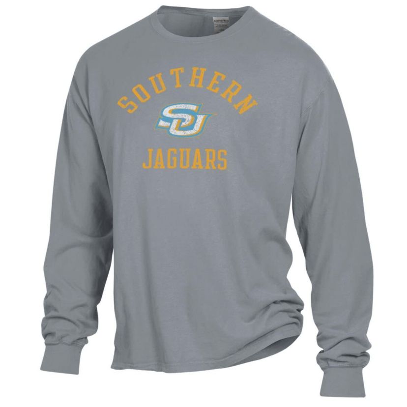 NCAA Southern University Jaguars Garment Dyed Long Sleeve T-Shirt