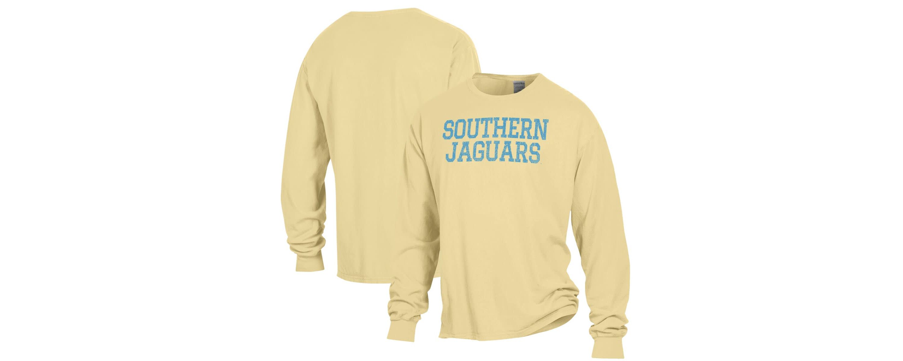 NCAA Southern University Jaguars Garment Dyed Long Sleeve T-Shirt