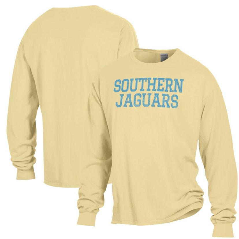 NCAA Southern University Jaguars Garment Dyed Long Sleeve T-Shirt