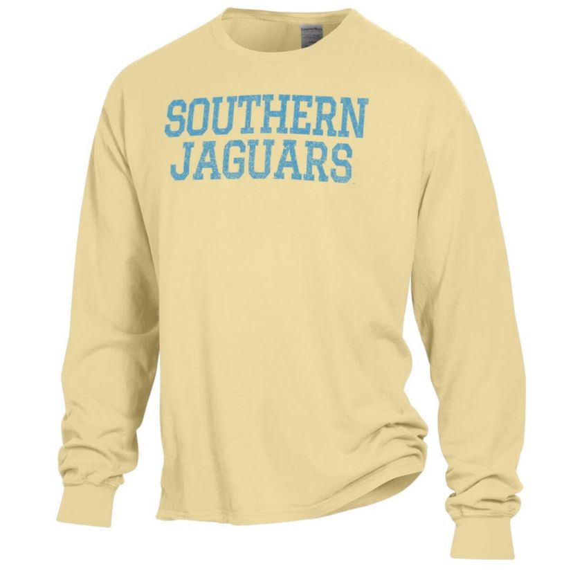 NCAA Southern University Jaguars Garment Dyed Long Sleeve T-Shirt
