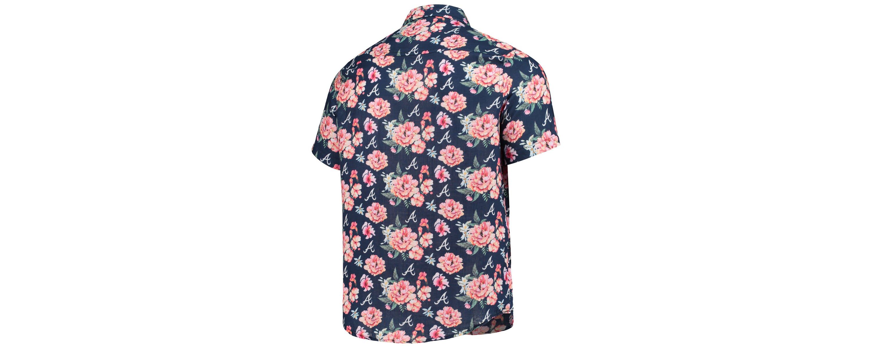 MLB Atlanta Braves Floral Linen Button-Up Shirt
