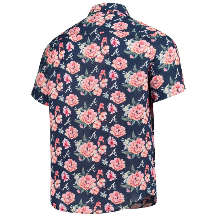 MLB Atlanta Braves Floral Linen Button-Up Shirt