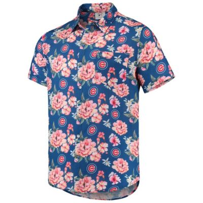 MLB Chicago Cubs Floral Linen Button-Up Shirt