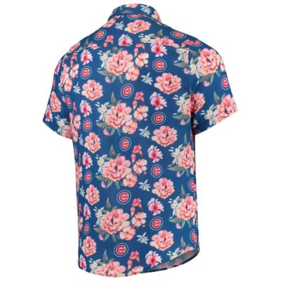 MLB Chicago Cubs Floral Linen Button-Up Shirt