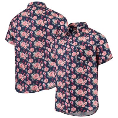 MLB Cleveland Guardians Floral Linen Button-Up Shirt