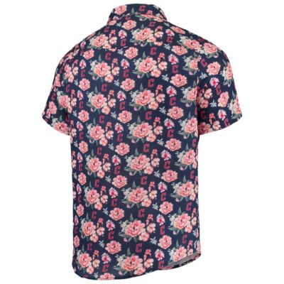 MLB Cleveland Guardians Floral Linen Button-Up Shirt