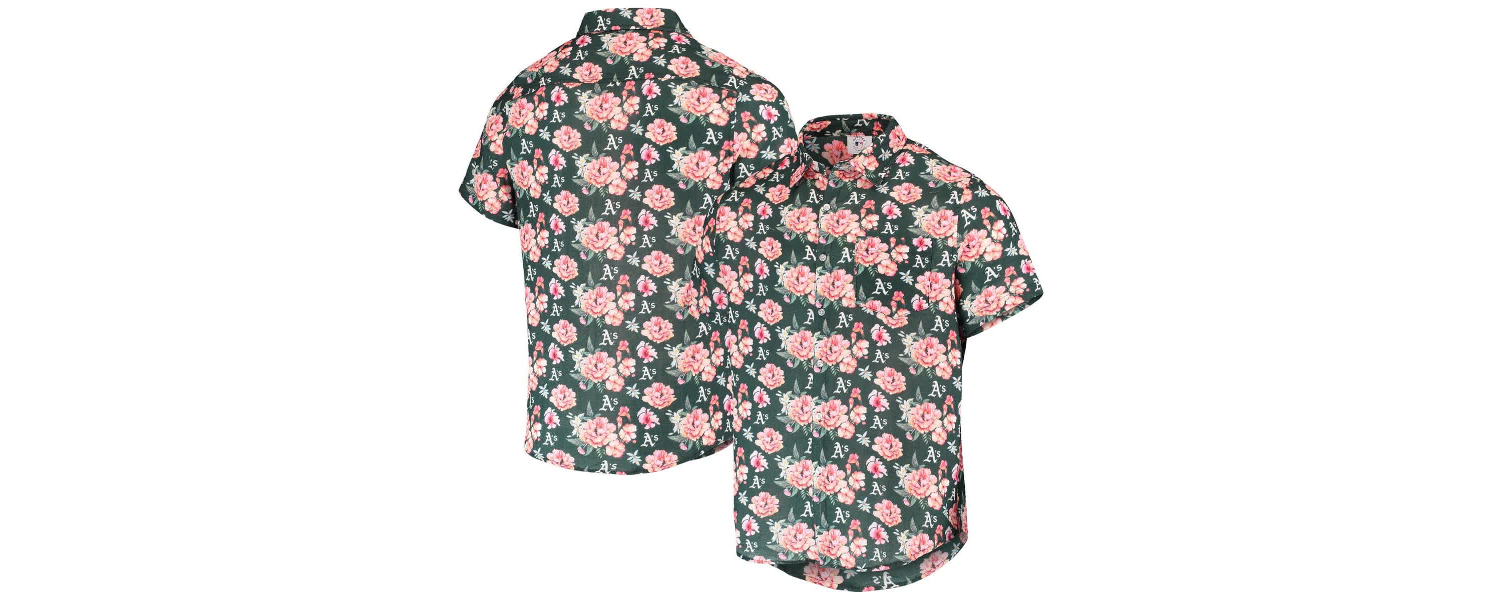 Oakland Athletics MLB Athletics Floral Linen Button-Up Shirt