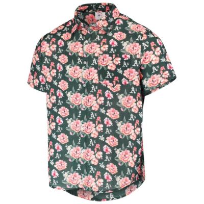 MLB Oakland Athletics Floral Linen Button-Up Shirt