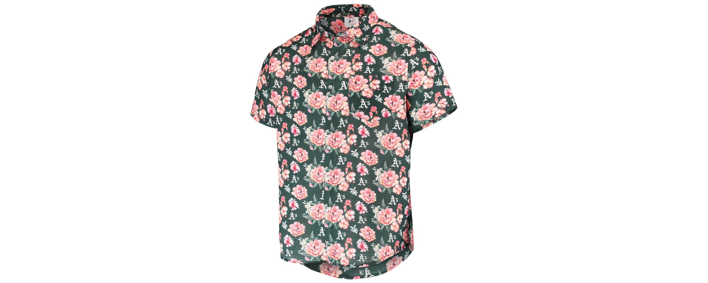 Oakland Athletics MLB Athletics Floral Linen Button-Up Shirt