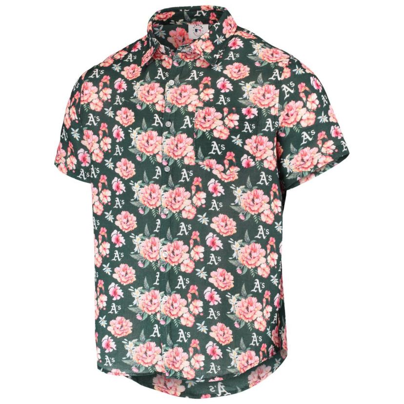 Oakland Athletics MLB Athletics Floral Linen Button-Up Shirt
