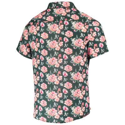 MLB Oakland Athletics Floral Linen Button-Up Shirt