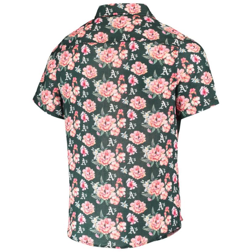 Oakland Athletics MLB Athletics Floral Linen Button-Up Shirt