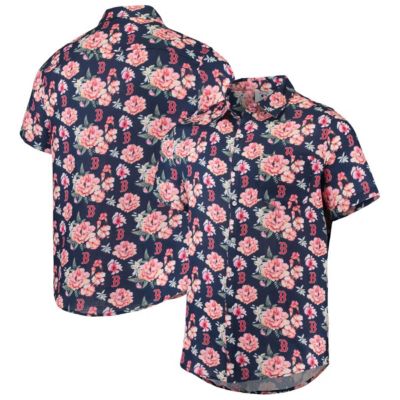 Boston Red Sox MLB Floral Linen Button-Up Shirt