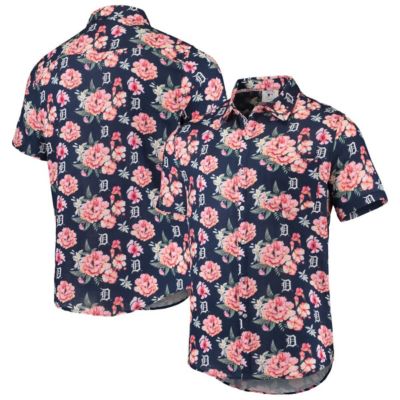 MLB Detroit Tigers Floral Linen Button-Up Shirt