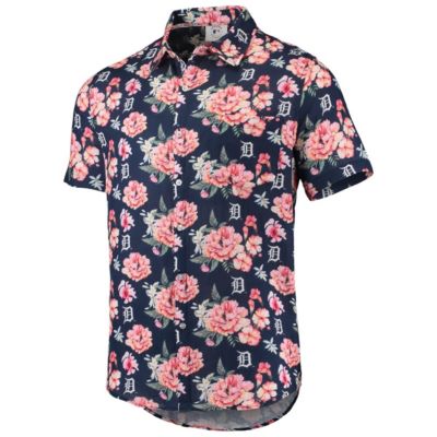 MLB Detroit Tigers Floral Linen Button-Up Shirt