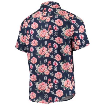 MLB Detroit Tigers Floral Linen Button-Up Shirt