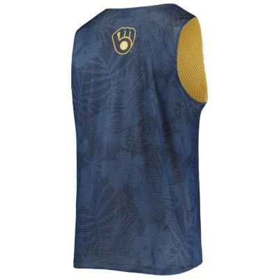 MLB Milwaukee Brewers Floral Reversible Mesh Tank Top