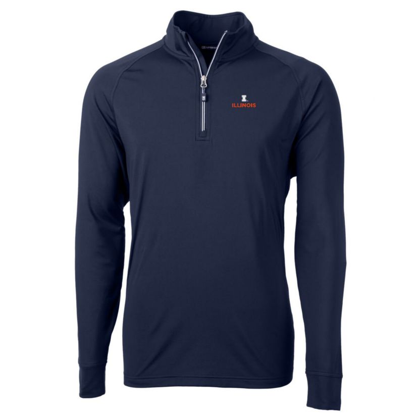 NCAA Illinois Fighting Illini Big & Tall Adapt Eco Knit Quarter-Zip Pullover Jacket