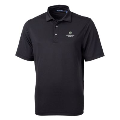 Cutter & Buck Men's NCAA Colorado State Rams Big & Tall Virtue Eco Pique Recycled Polo, Black, 3XL Tall