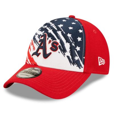 New Era Men's Cooperstown Teams Oakland Athletics 2022 4th of July 9FORTY Snapback Adjustable Hat, Red