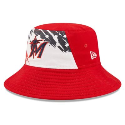 New Era Men's MLB Miami Marlins 2022 4th of July Bucket Hat, Red