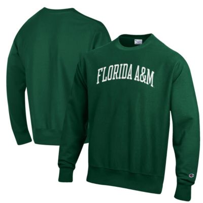 Champion Men's NCAA Florida A&M Rattlers Reverse Weave Fleece Crewneck Sweatshirt, Green, 2XL