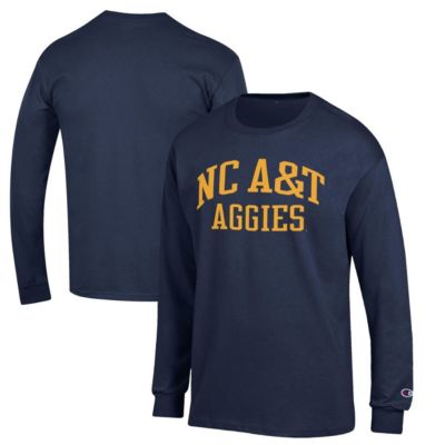 Champion Men's NC A&T Aggies NCAA North Carolina A&T Aggies Jersey Long Sleeve T-Shirt, Navy Blue, 3XL