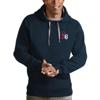 Antigua Men's NBA Philadelphia 76ers Victory Pullover Hoodie, Navy Blue, 5XL