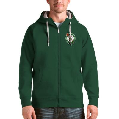 Antigua Men's NBA Hunter Boston Celtics Logo Victory Full-Zip Hoodie