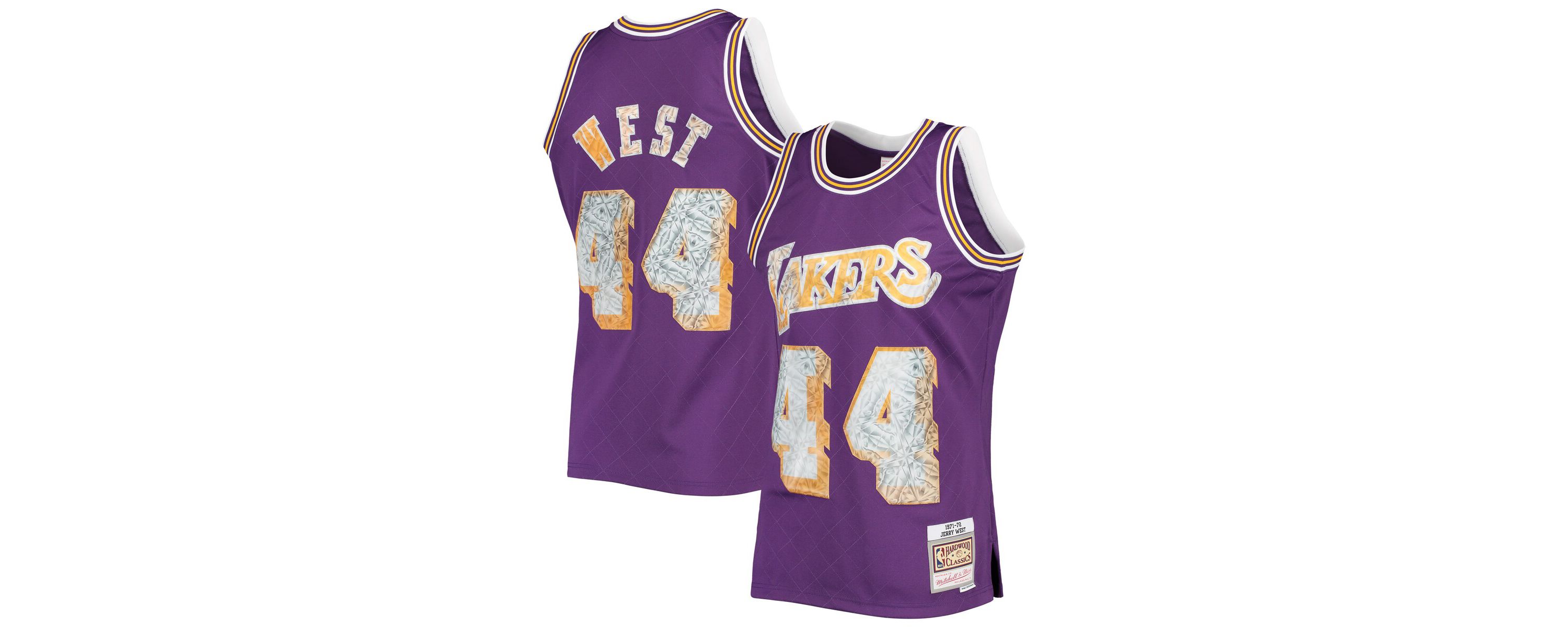 NBA Jerry West Los Angeles Lakers 1971/72 Hardwood Classics NBA 75th Anniversary Diamond Swingman Jersey