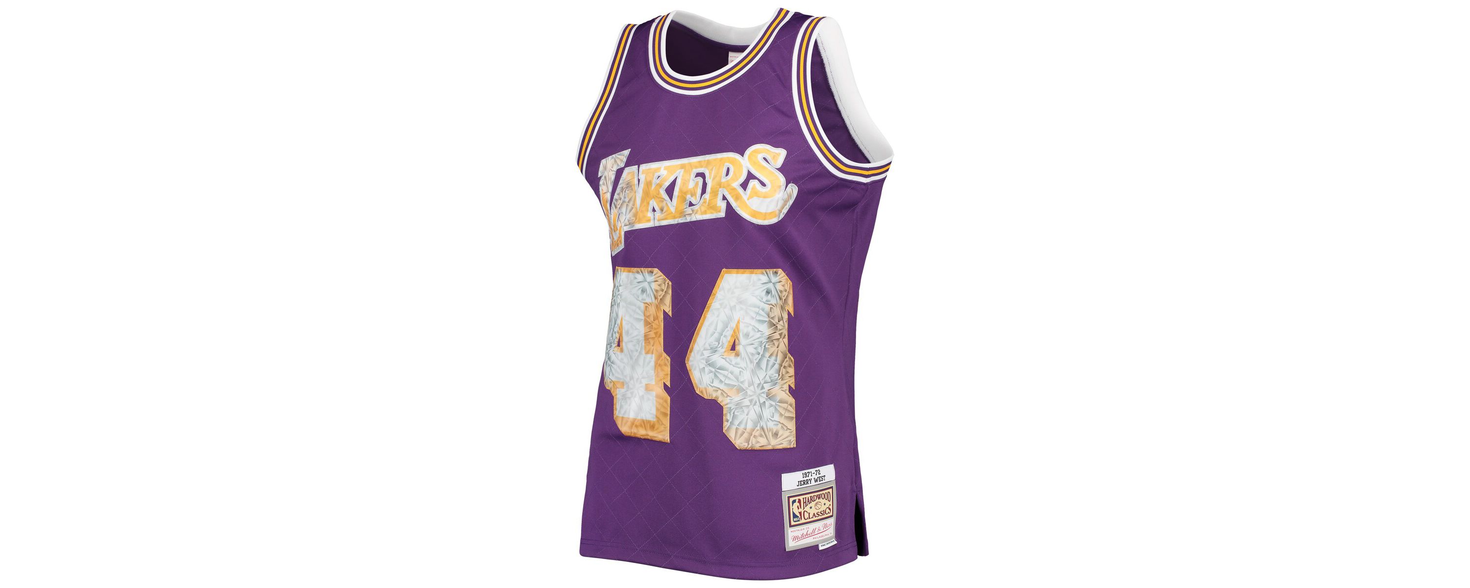 NBA Jerry West Los Angeles Lakers 1971/72 Hardwood Classics NBA 75th Anniversary Diamond Swingman Jersey