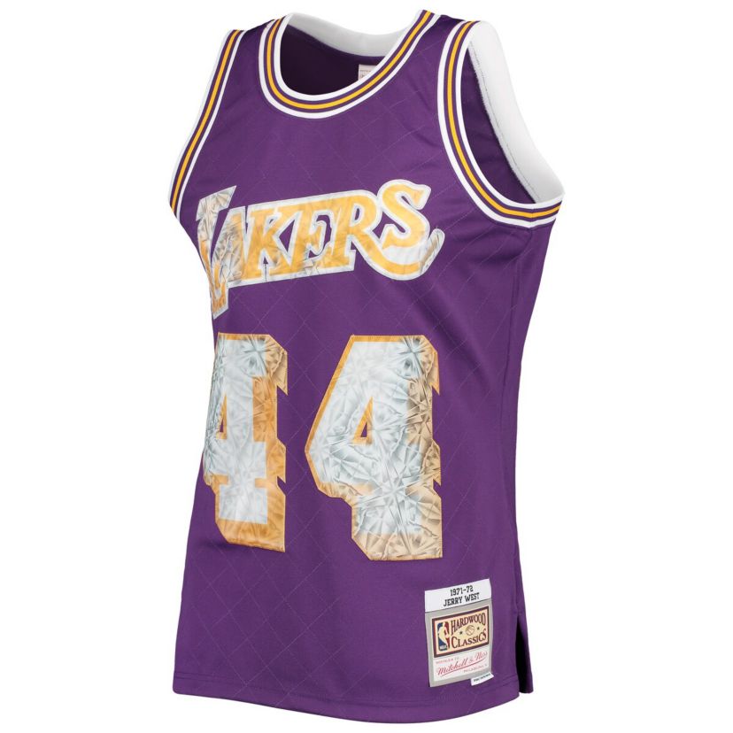 NBA Jerry West Los Angeles Lakers 1971/72 Hardwood Classics NBA 75th Anniversary Diamond Swingman Jersey