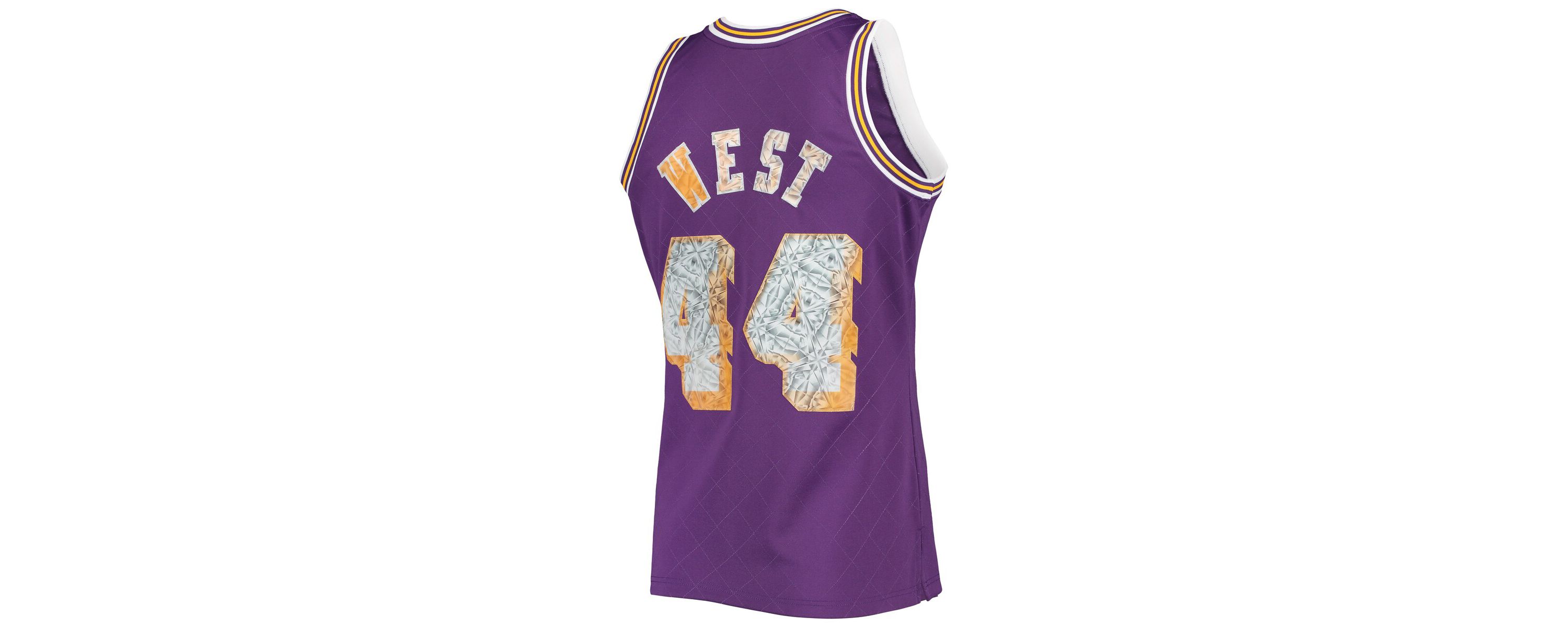 NBA Jerry West Los Angeles Lakers 1971/72 Hardwood Classics NBA 75th Anniversary Diamond Swingman Jersey