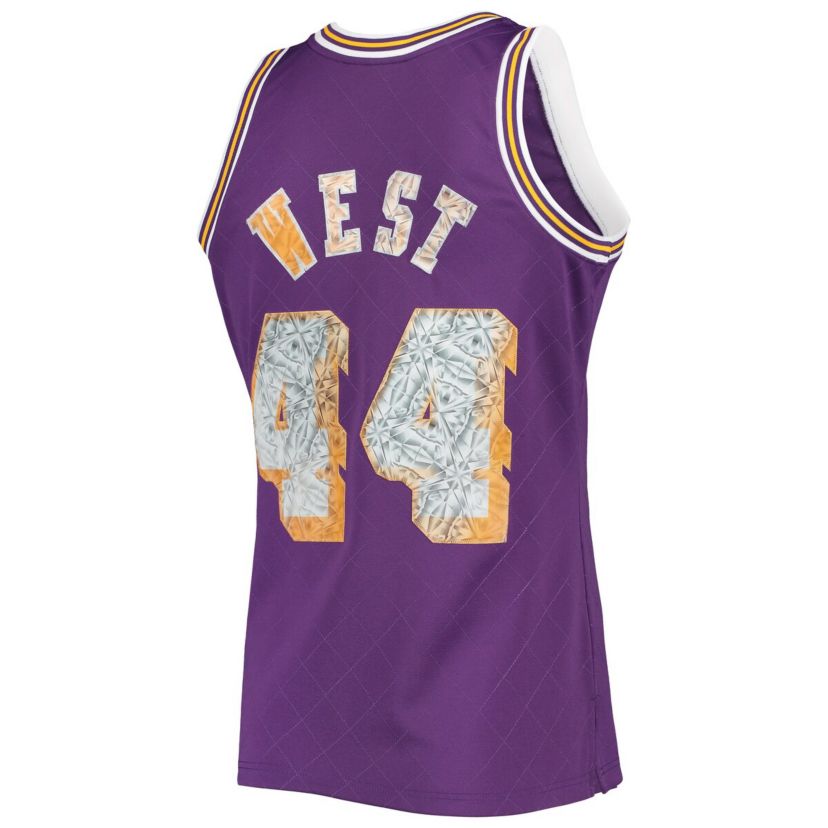 NBA Jerry West Los Angeles Lakers 1971/72 Hardwood Classics NBA 75th Anniversary Diamond Swingman Jersey
