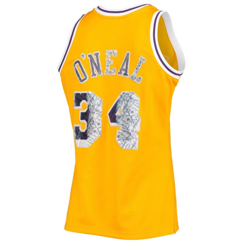 NBA Shaquille ONeal Los Angeles Lakers 1996-97 Hardwood Classics NBA 75th Anniversary Diamond Swingman Jersey