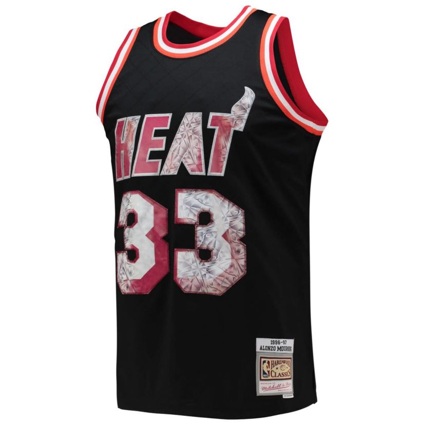NBA Alonzo Mourning Miami Heat 1996/97 Hardwood Classics NBA 75th Anniversary Diamond Swingman Jersey