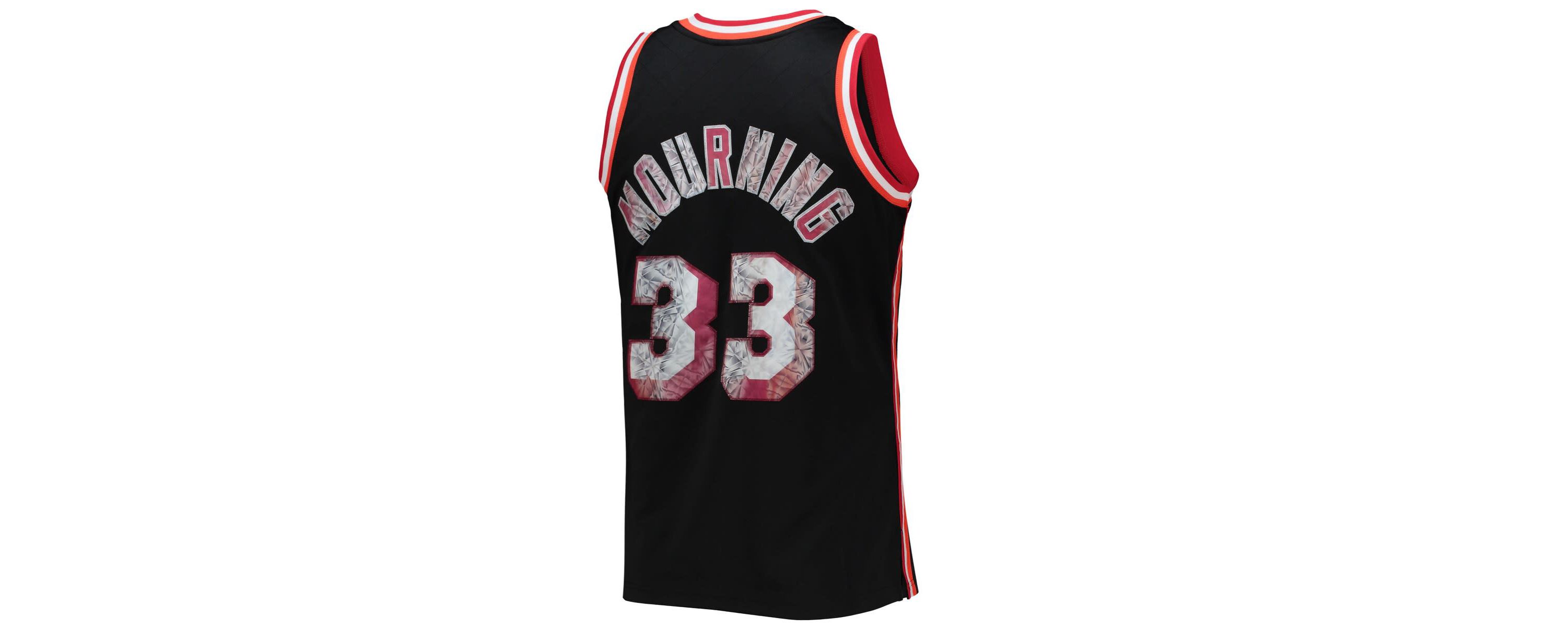 NBA Alonzo Mourning Miami Heat 1996/97 Hardwood Classics NBA 75th Anniversary Diamond Swingman Jersey