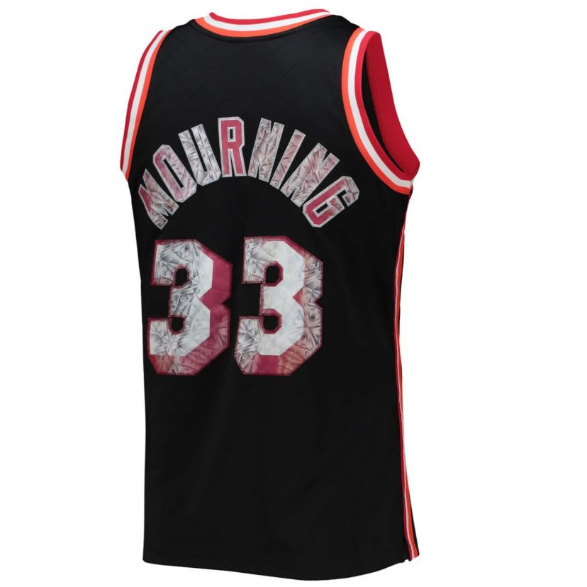 NBA Alonzo Mourning Miami Heat 1996/97 Hardwood Classics NBA 75th Anniversary Diamond Swingman Jersey