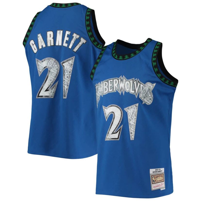 NBA Kevin Garnett Minnesota Timberwolves 2003/04 Hardwood Classics NBA 75th Anniversary Diamond Swingman Jersey