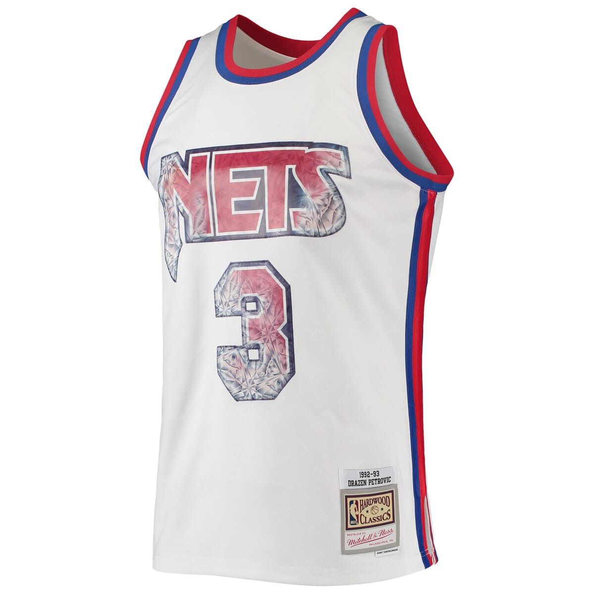 Hardwood Classic Teams Drazen Petrovic New Jersey Nets 1992/93 Hardwood Classics NBA 75th Anniversary Diamond Swingman Jersey