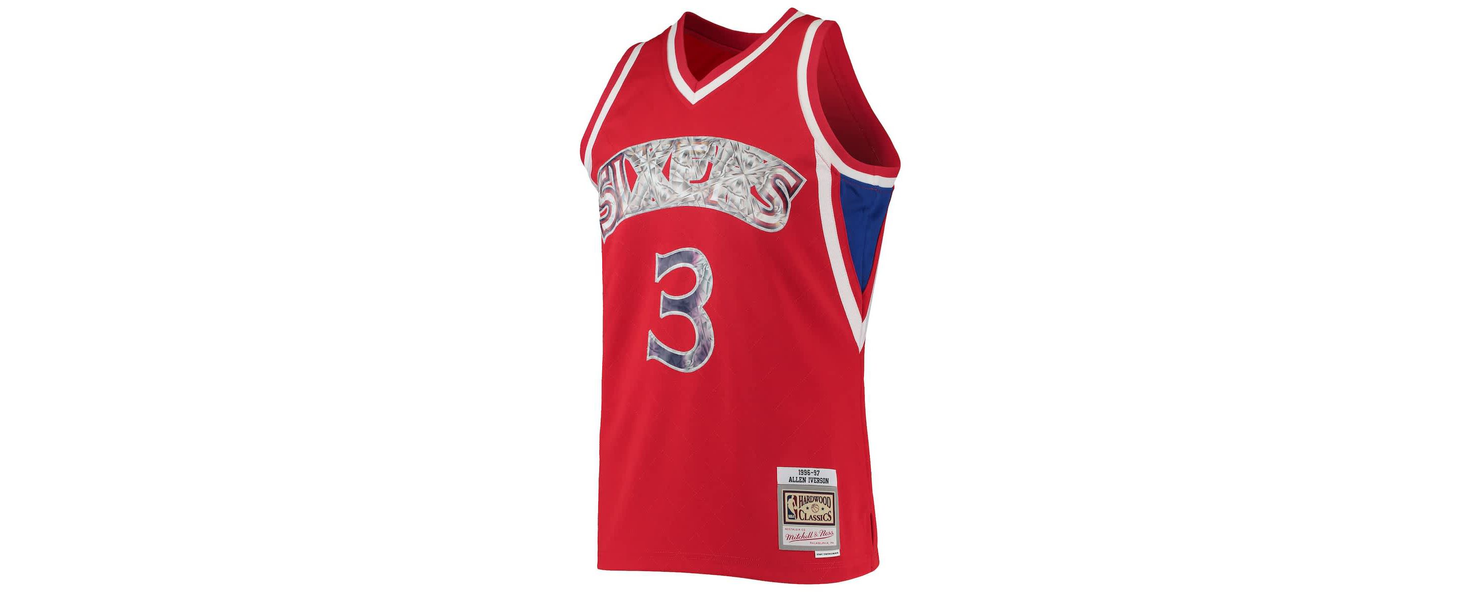 NBA Allen Iverson Philadelphia 76ers 1996/97 Hardwood Classics NBA 75th Anniversary Diamond Swingman Jersey
