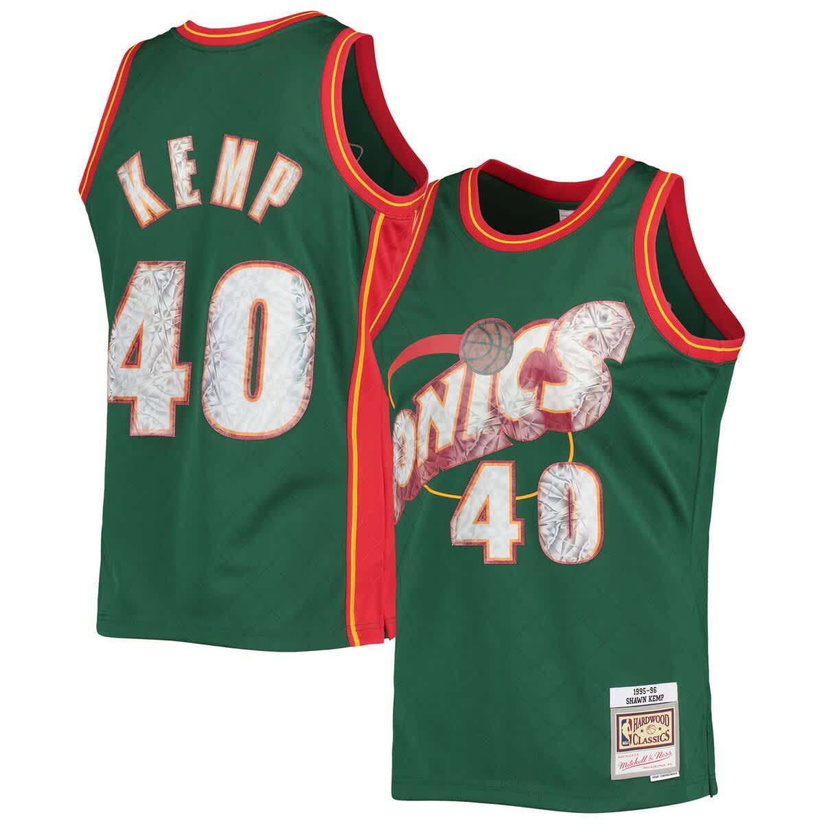 Hardwood Classic Teams Shawn Kemp Seattle SuperSonics 1995/96 Hardwood Classics NBA 75th Anniversary Diamond Swingman Jersey