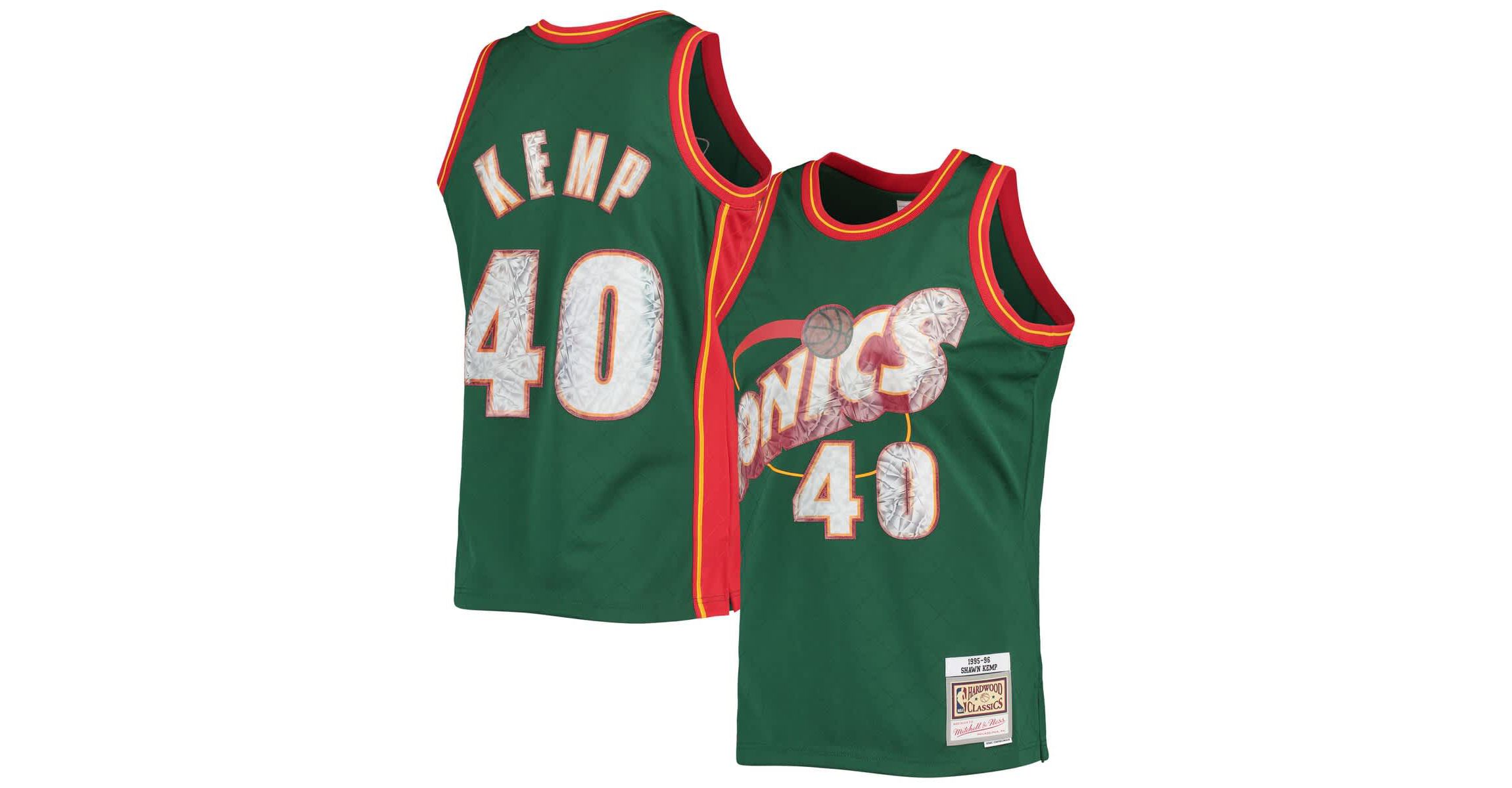 Hardwood Classic Teams Shawn Kemp Seattle SuperSonics 1995/96 Hardwood Classics NBA 75th Anniversary Diamond Swingman Jersey