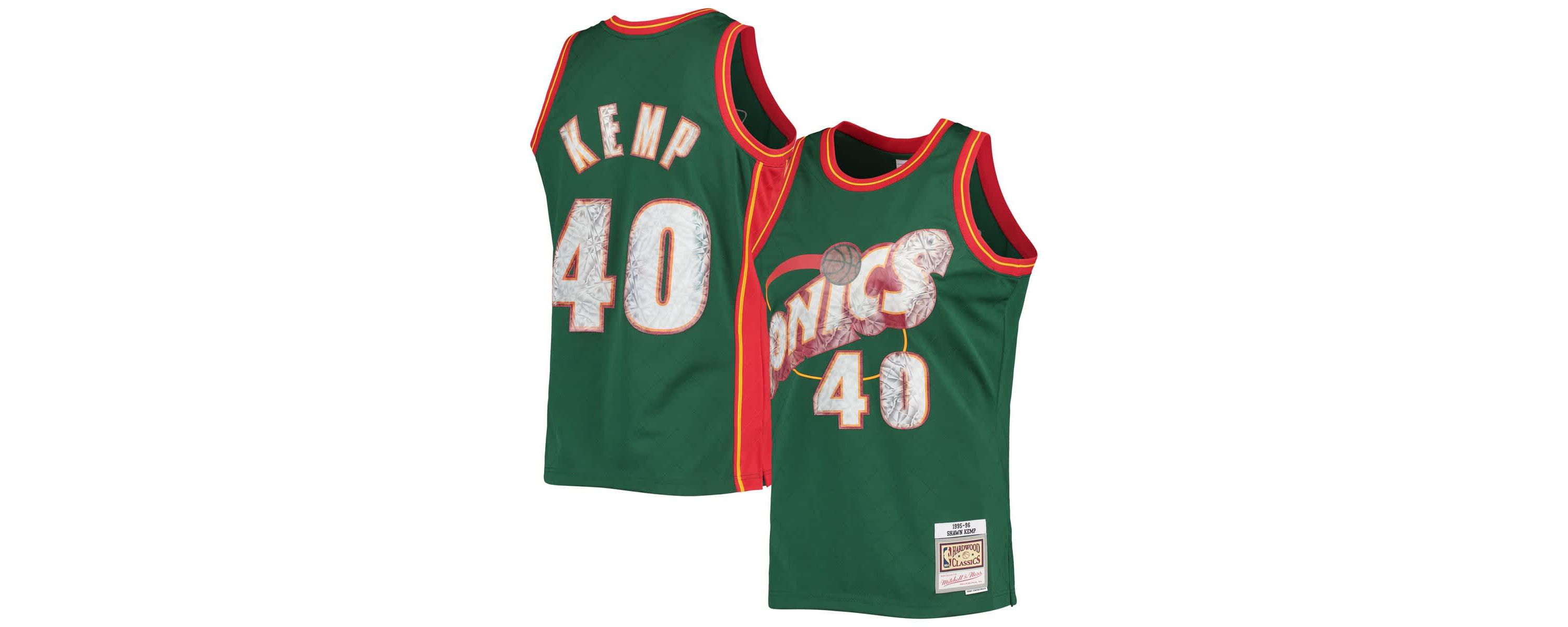 Hardwood Classic Teams Shawn Kemp Seattle SuperSonics 1995/96 Hardwood Classics NBA 75th Anniversary Diamond Swingman Jersey