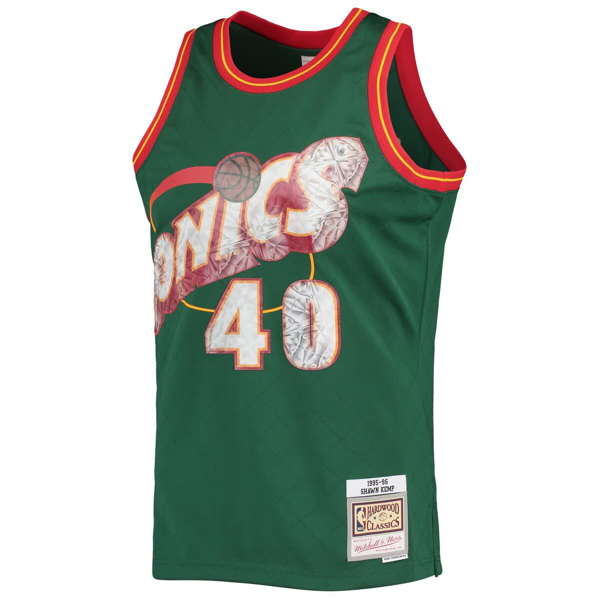 Hardwood Classic Teams Shawn Kemp Seattle SuperSonics 1995/96 Hardwood Classics NBA 75th Anniversary Diamond Swingman Jersey