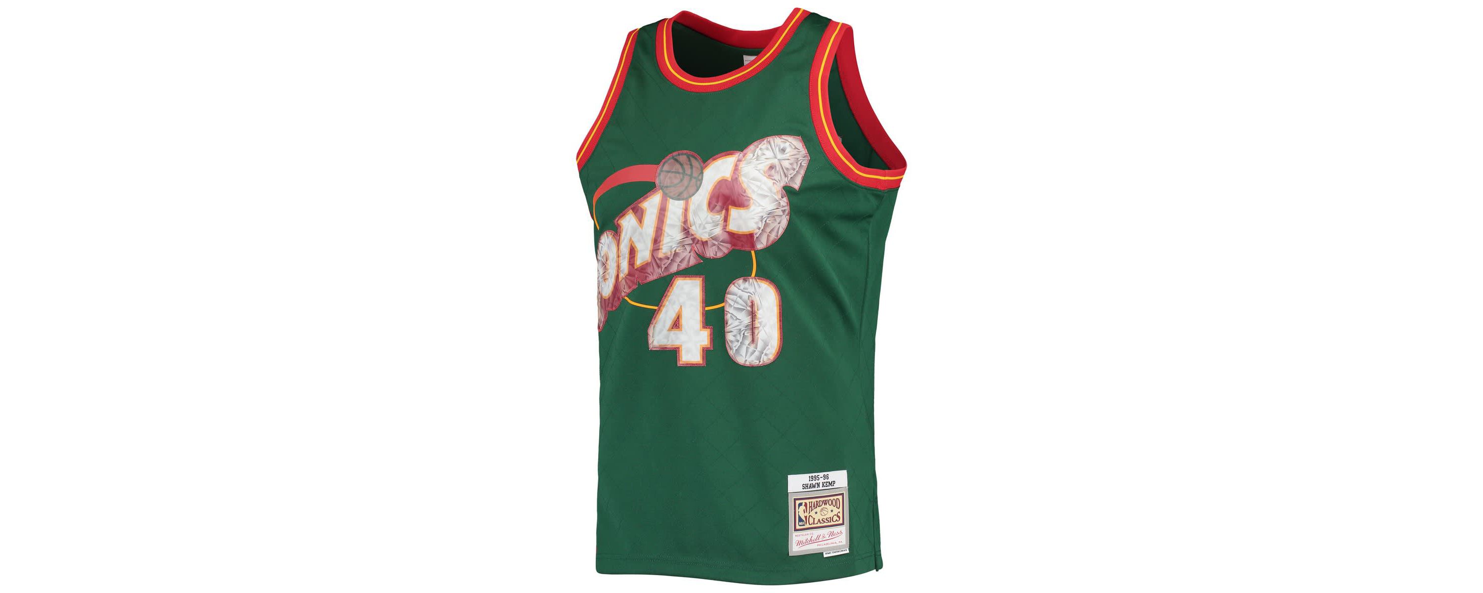 Hardwood Classic Teams Shawn Kemp Seattle SuperSonics 1995/96 Hardwood Classics NBA 75th Anniversary Diamond Swingman Jersey