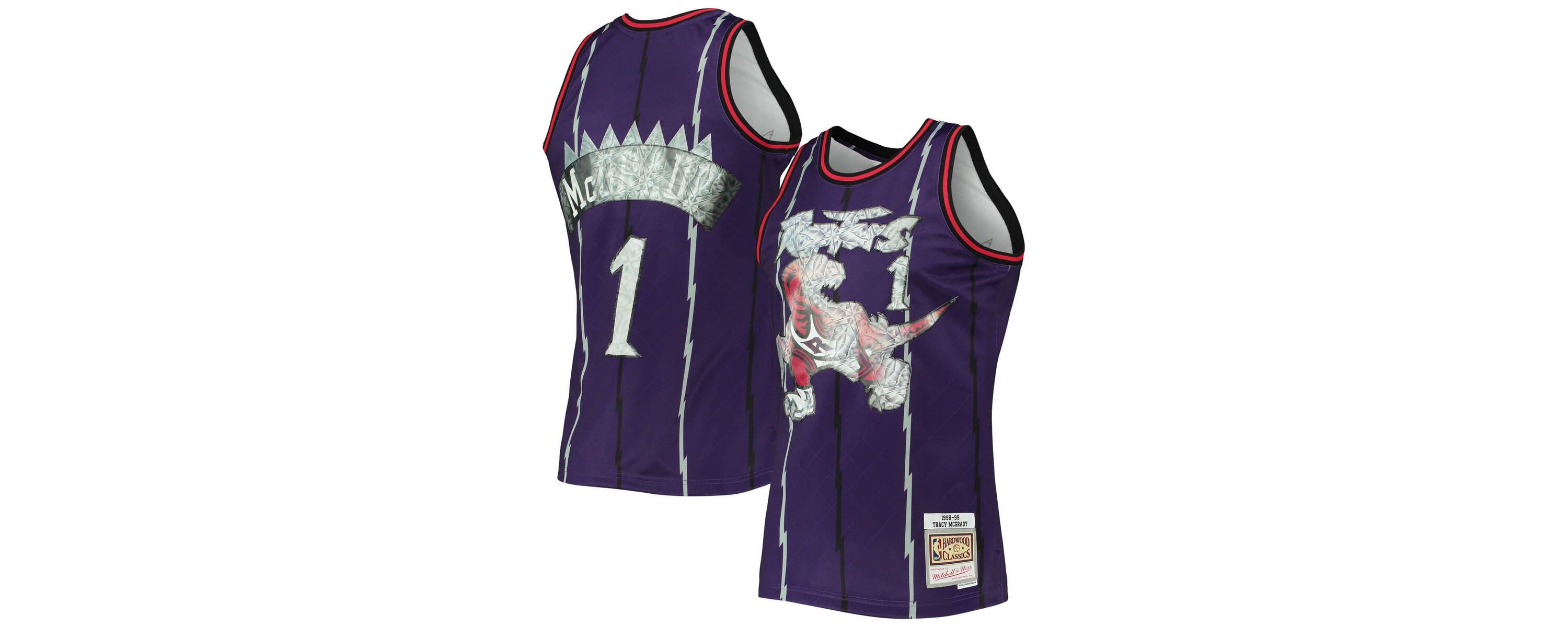 NBA Tracy McGrady Toronto Raptors 1998/99 Hardwood Classics NBA 75th Anniversary Diamond Swingman Jersey