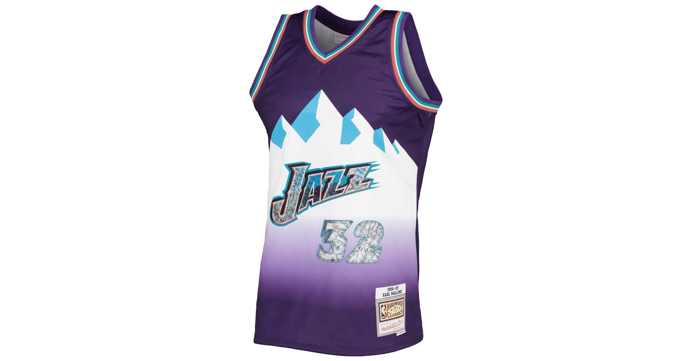 NBA Karl Malone Utah Jazz 1996/97 Hardwood Classics NBA 75th Anniversary Diamond Swingman Jersey