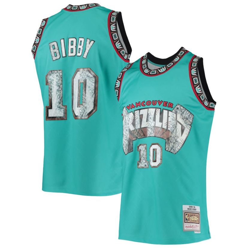 Hardwood Classic Teams Mike Bibby Vancouver Grizzlies 1996/97 Hardwood Classics NBA 75th Anniversary Diamond Swingman Jersey